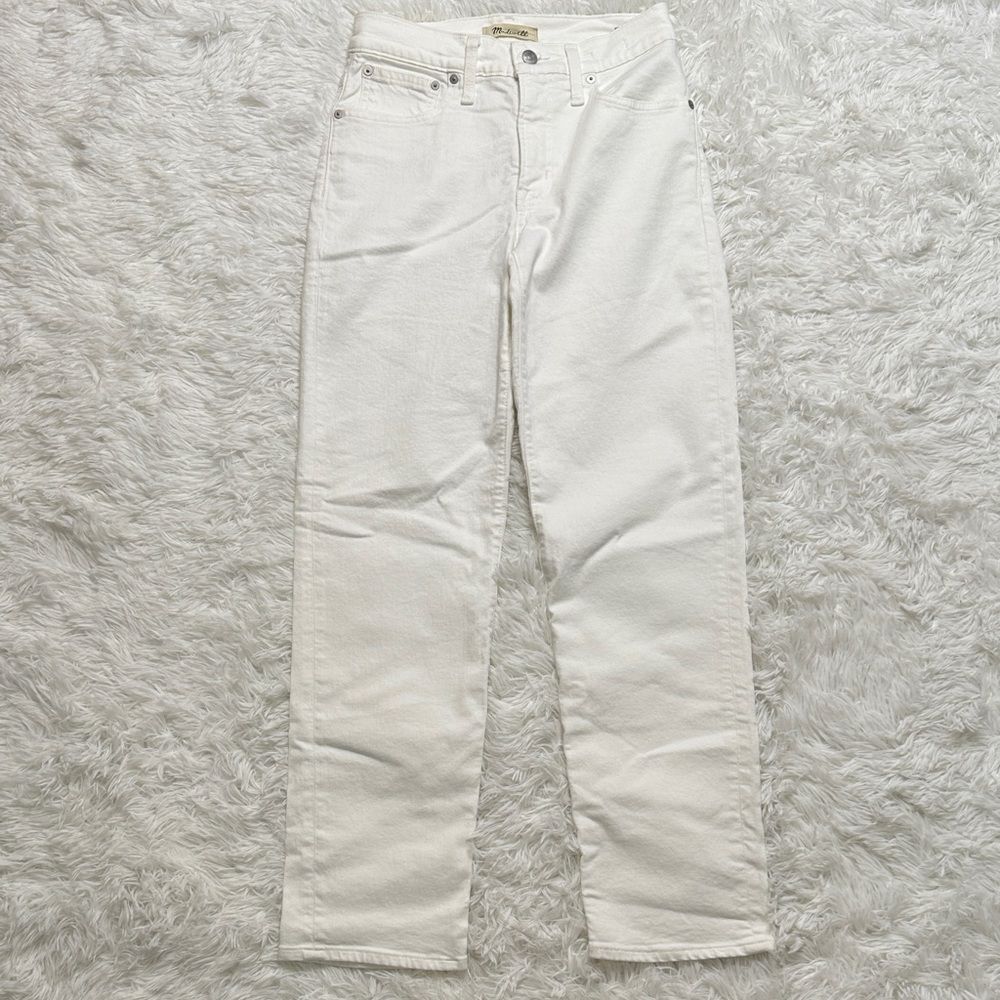 Madewell Women’s Mid-Rise Perfect Vintage Straight Jean in Tile White 25